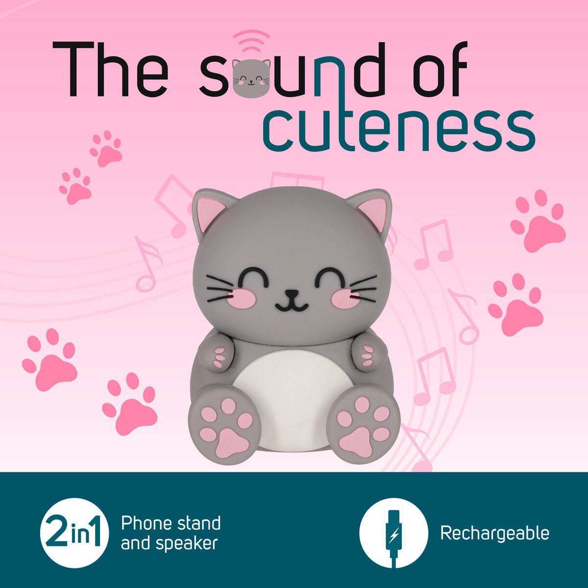 Legami - Kitty Kablosuz Smartphone Standı ile Speaker - Sound Cuteness