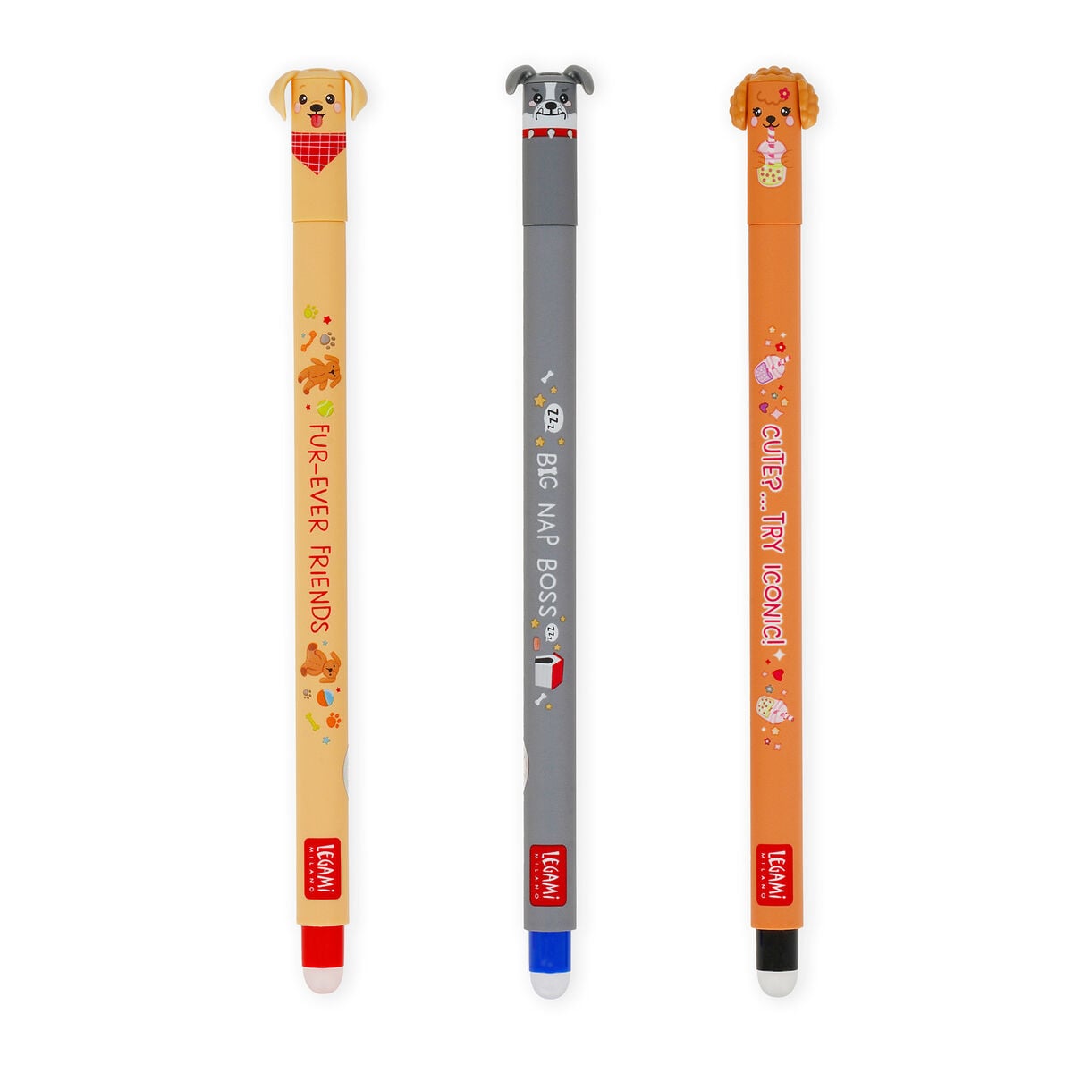 Legami - 3er-Set Erasable Pens - Fur-ever Freunde