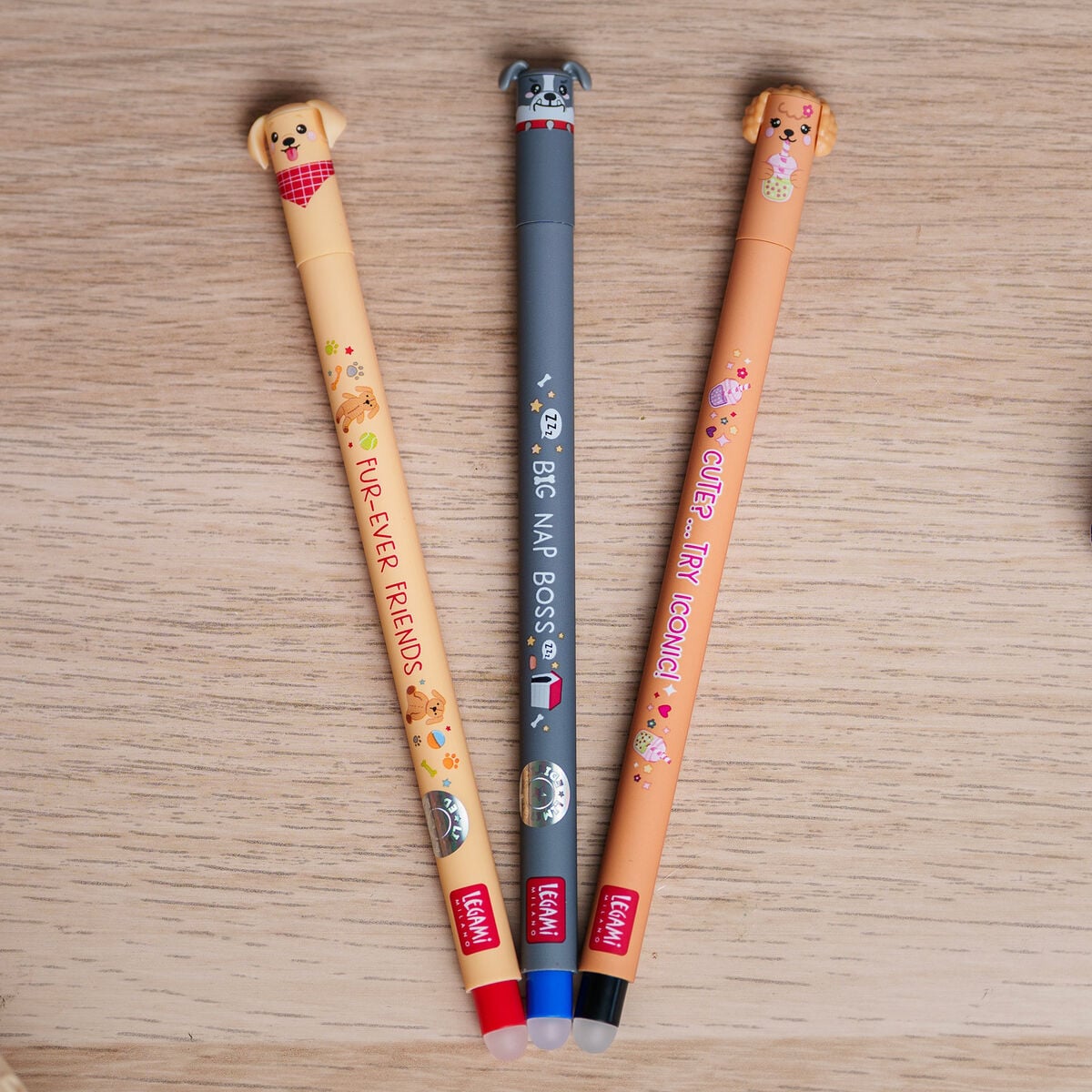 Legami - 3er-Set Erasable Pens - Fur-ever Freunde