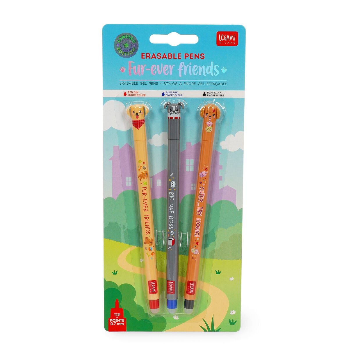 Legami - 3er-Set Erasable Pens - Fur-ever Freunde