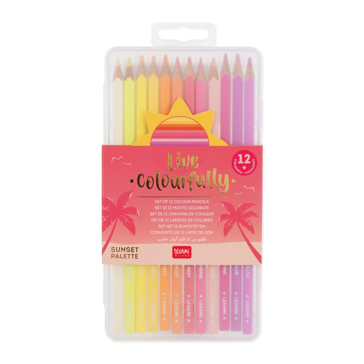 Legami - Seti 12 Colouring Pencils in Sunset Palette - Live Colourfully