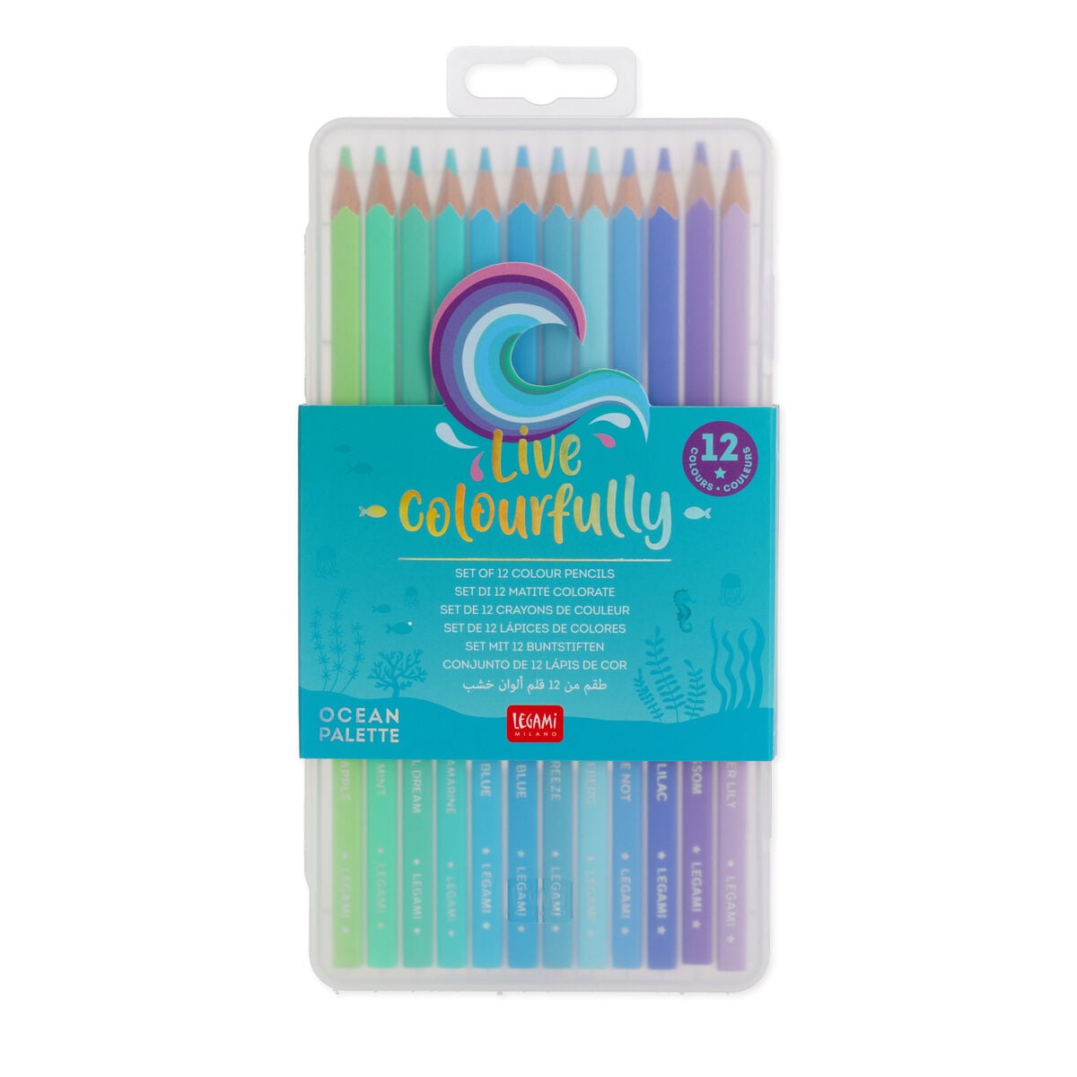 Legami - Seti 12 Colouring Pencils in Ocean Palette - Live Colourfully