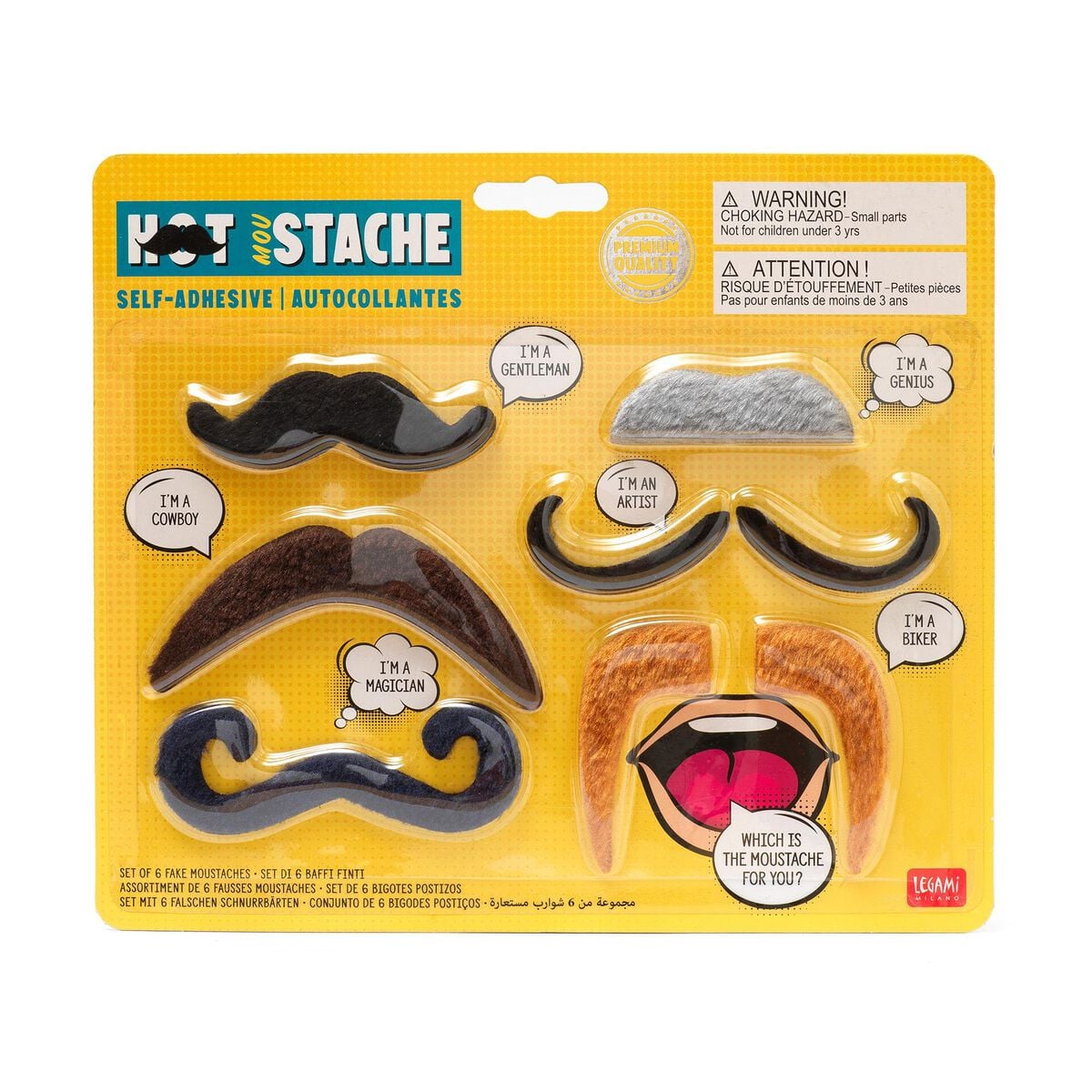 Legami - Seti 6 Fake Moustaches - Hot Mou-Stache