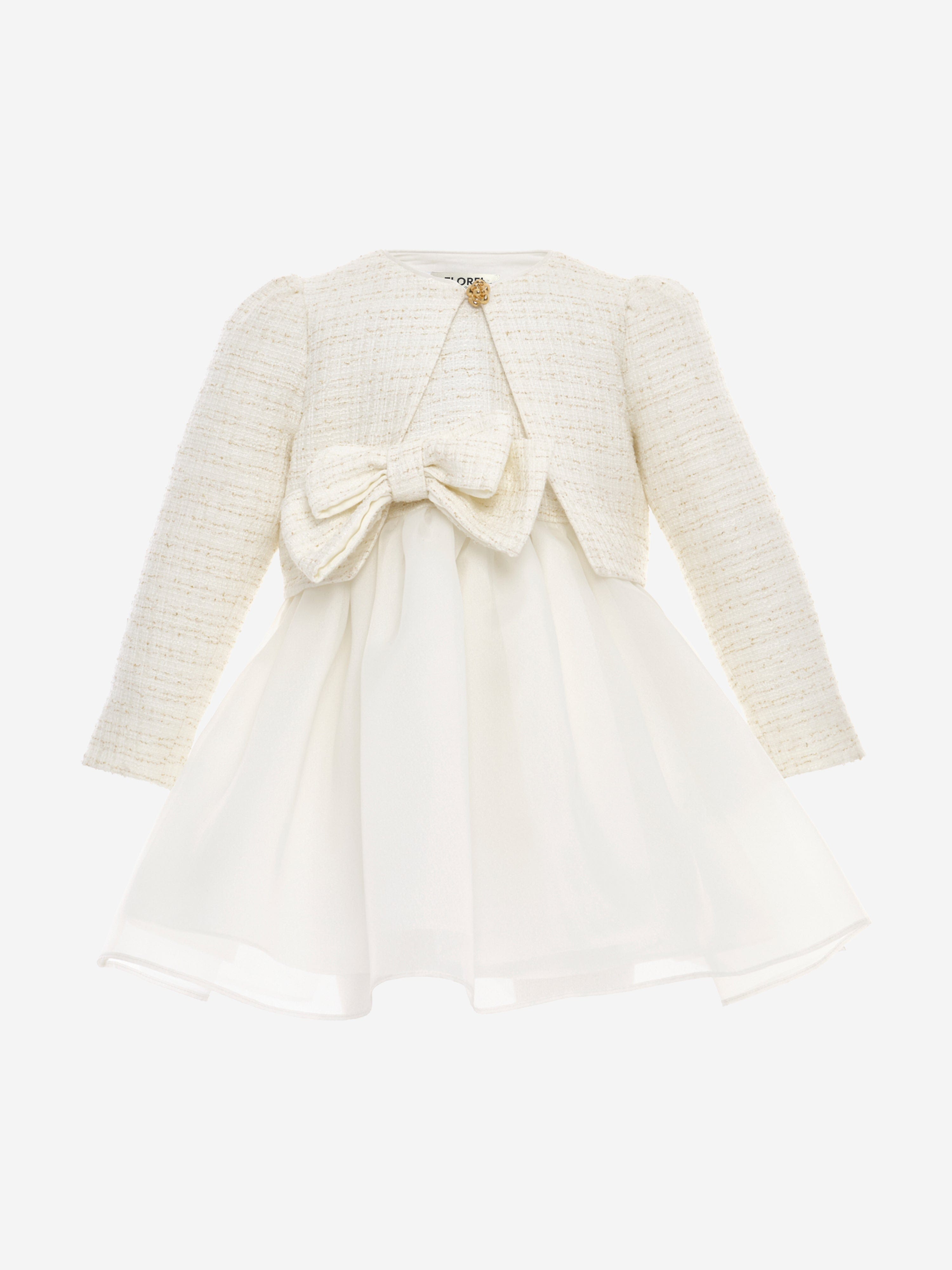 Florel Baby Girls Dress and Jacket Set in Ivory