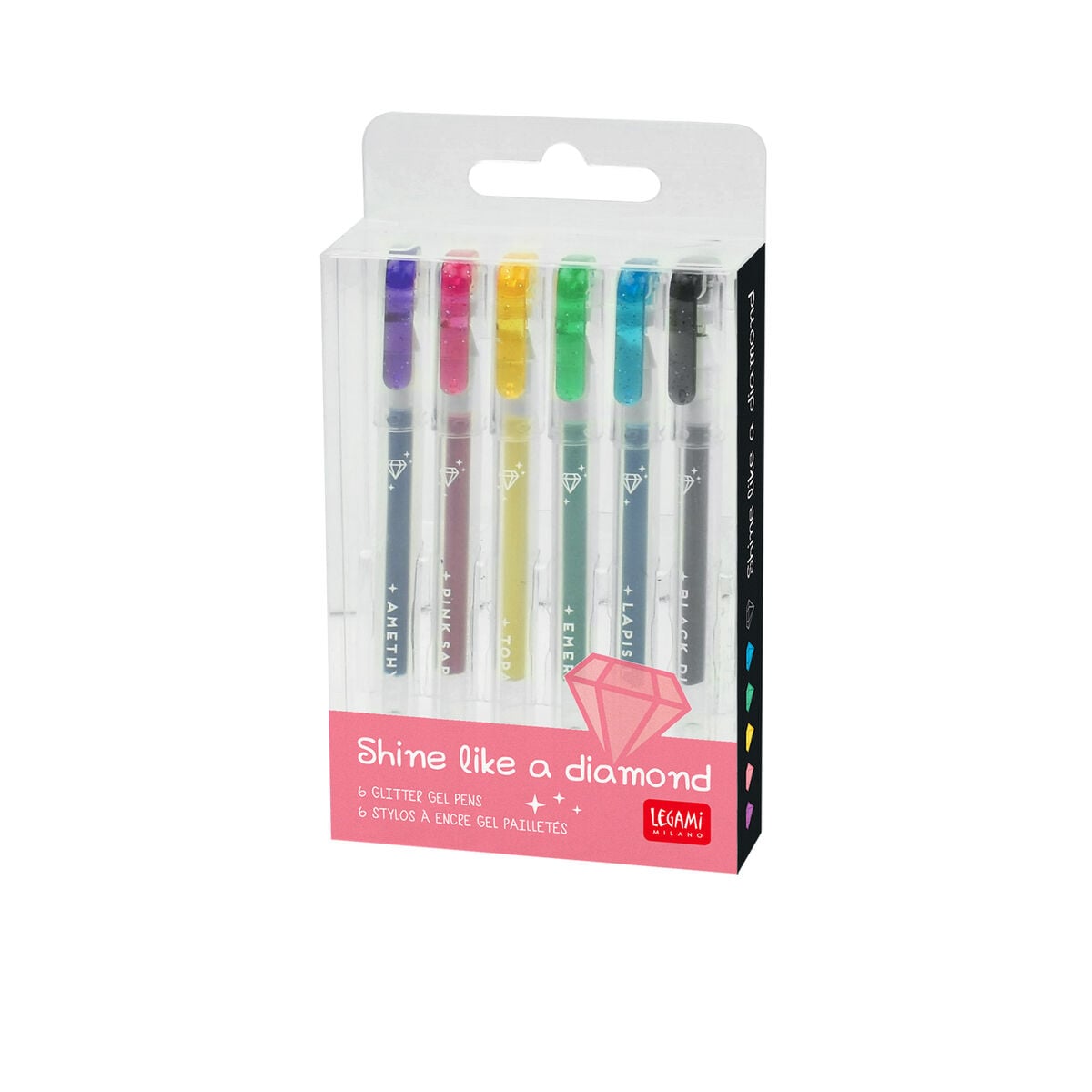 Legami - Seti 6 Glitter Gel Pens - Shine Like a Diamond