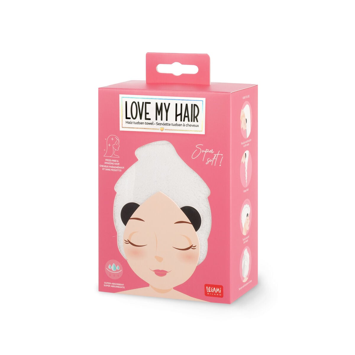 Legami - Panda Hair Turban Towel - Aşk My Hair