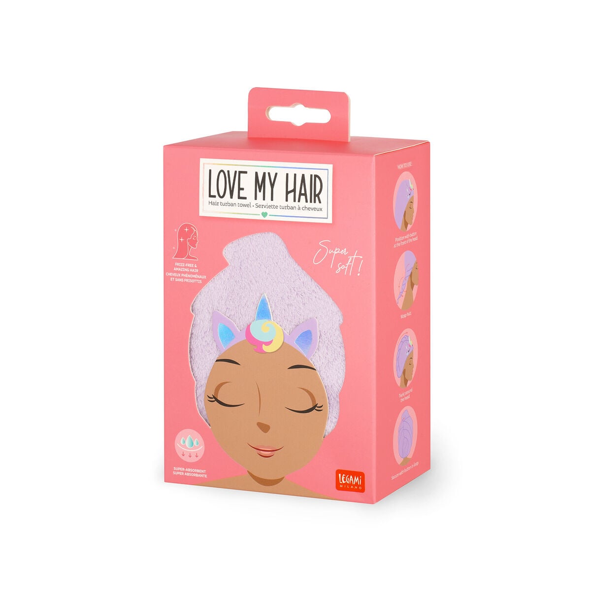 Legami - Einhorn Haar-Turban-Handtuch - Liebe My Hair