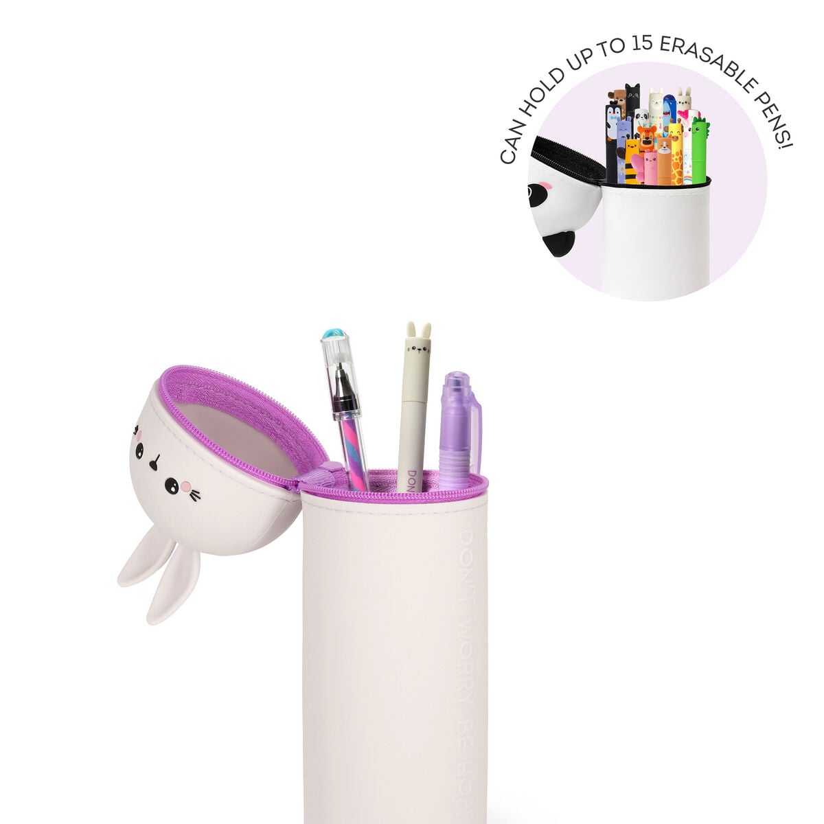 Legami - Häschen "Don't Worry Be Hoppy" 2-in-1 Silicone Stifteetui - Kawaii