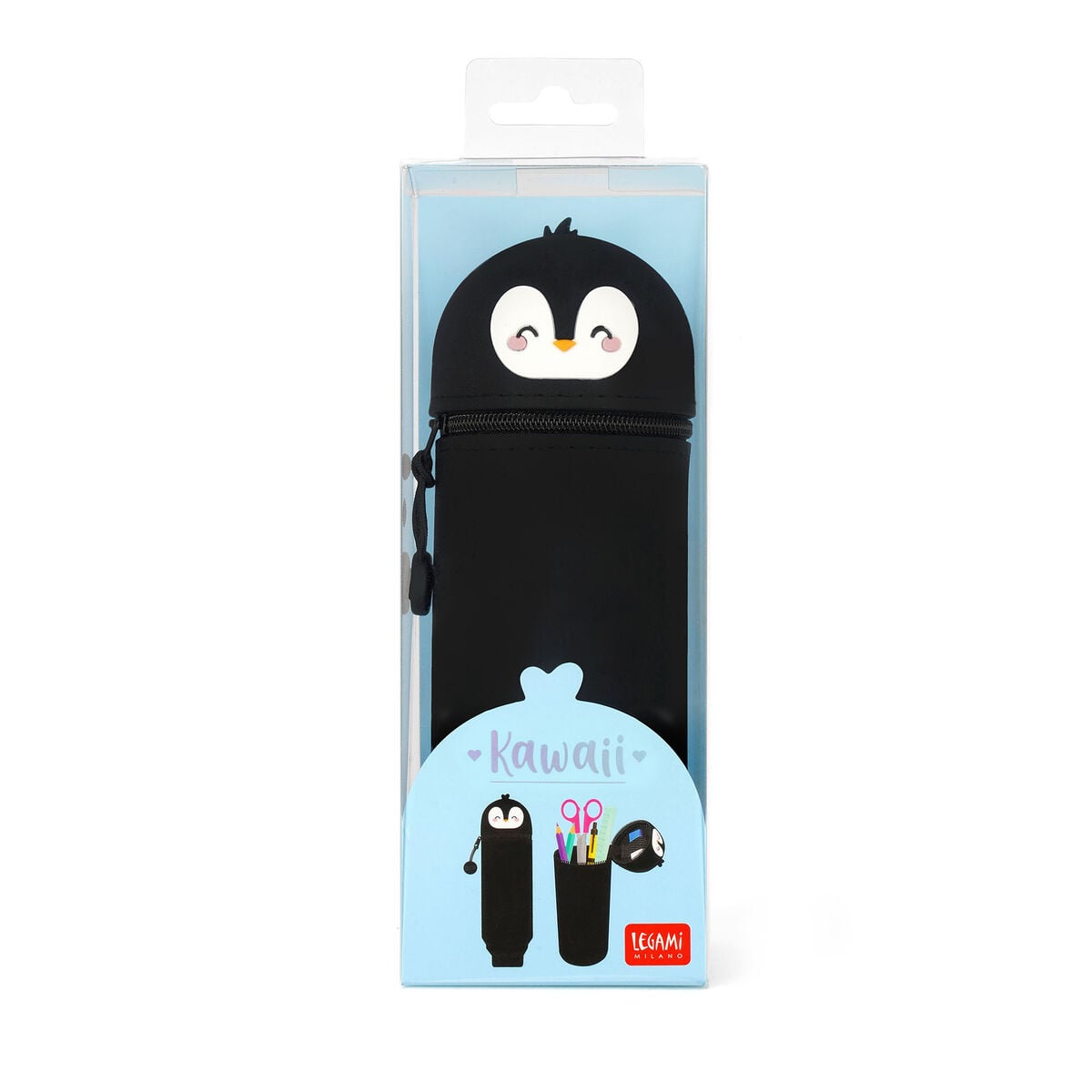 Legami - Penguin "Her Zaman Harika" 2-in-1 Silicone Kalem Kutu - Kawaii