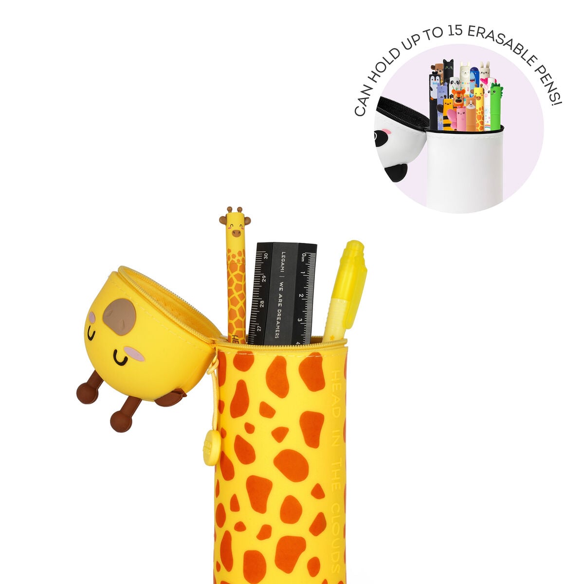 Legami - Giraffe "Head In Clouds" 2-in-1 Silikon-Stifteetui - Kawaii