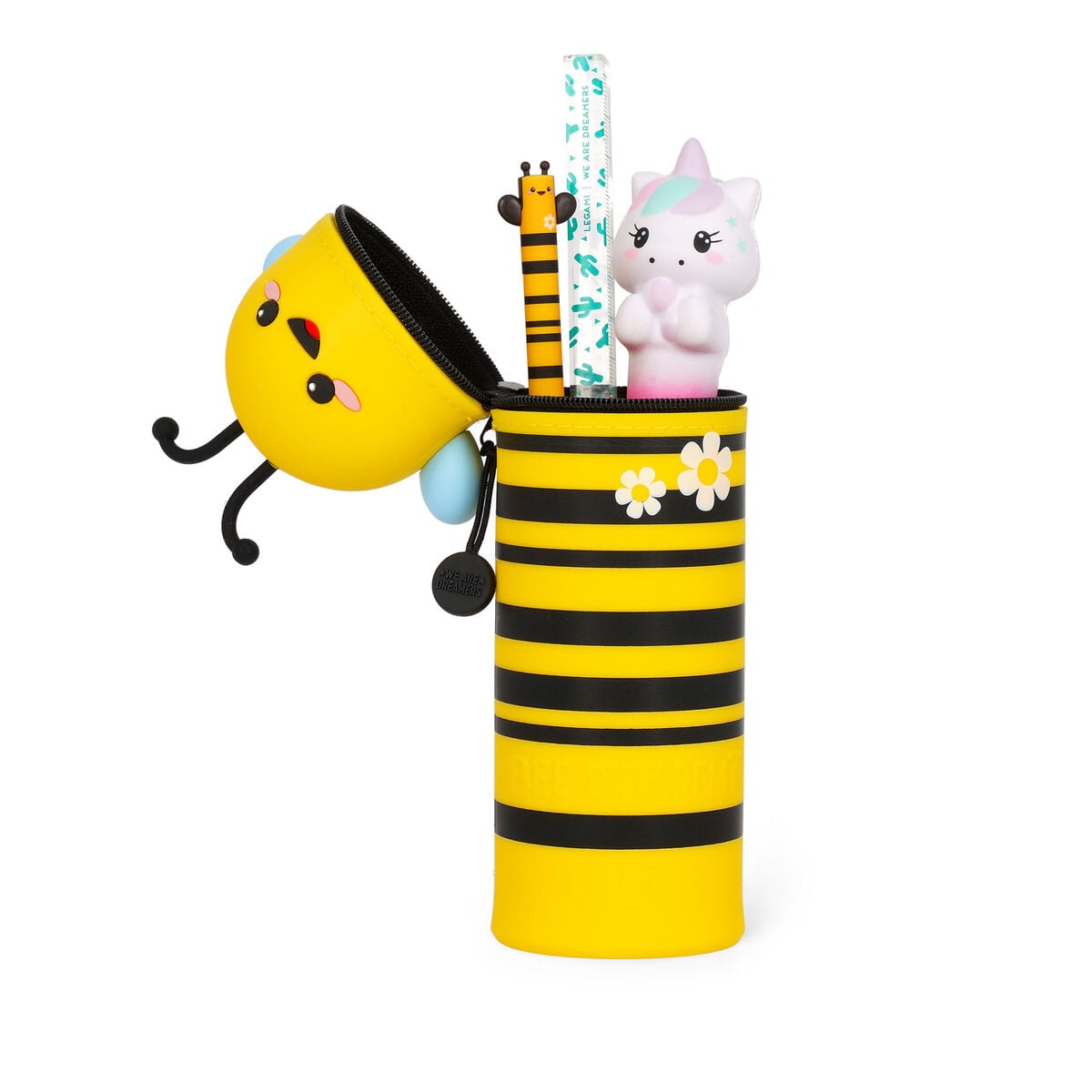 Legami - Bee "Bee Different" 2-in-1 Silikon-Federmäppchen - Kawaii