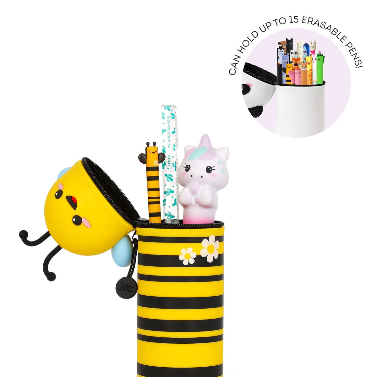 Legami - Bee "Bee Different" 2-in-1 Silikon-Federmäppchen - Kawaii
