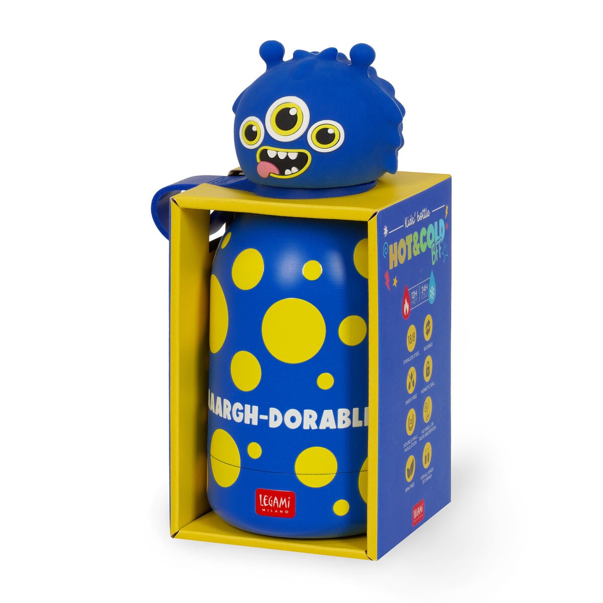 Legami - Vakuumflasche für Kinder - Monster - Hot&Cold BFF