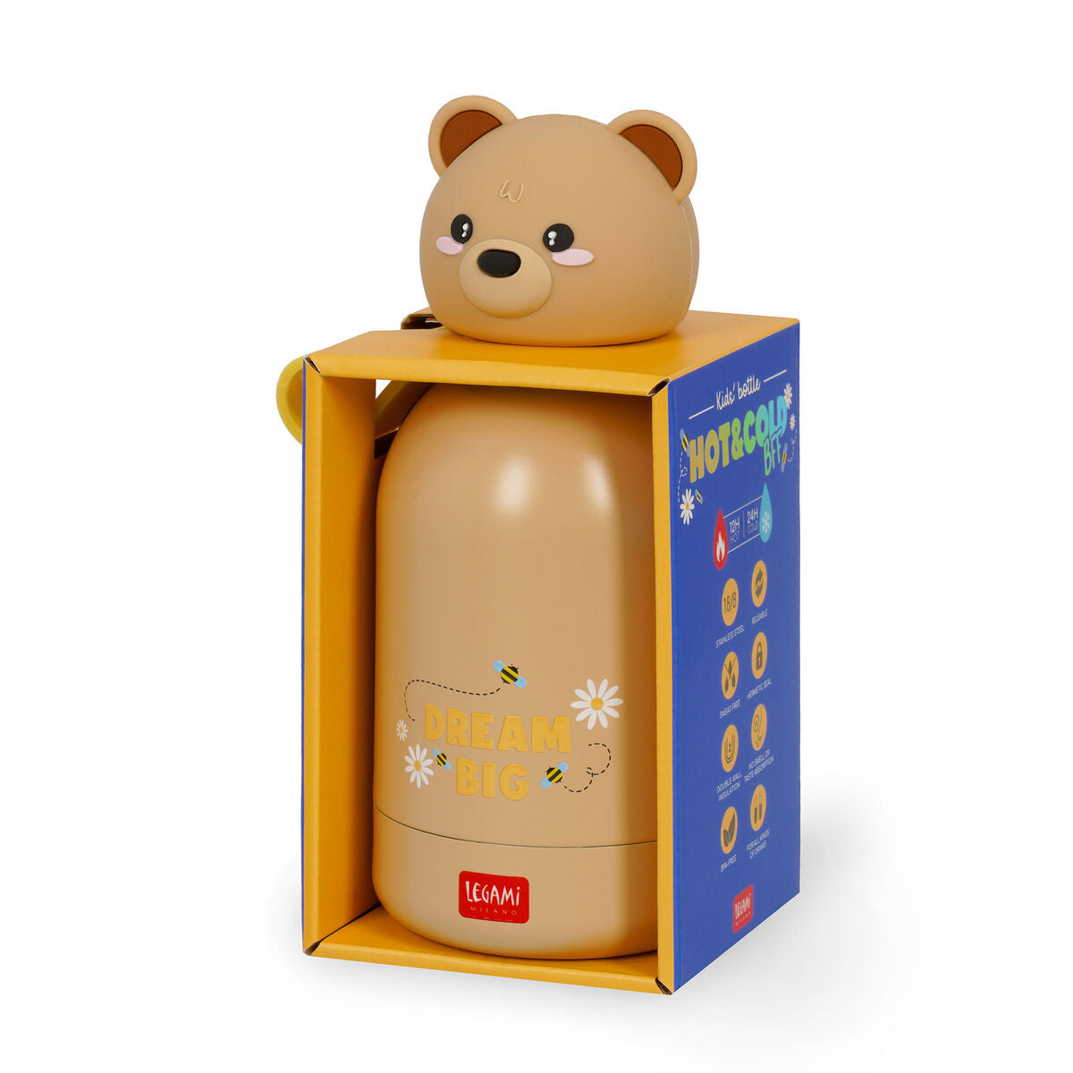 Legami - Vakuumflasche für Kinder - Teddybär - Hot&Cold BFF