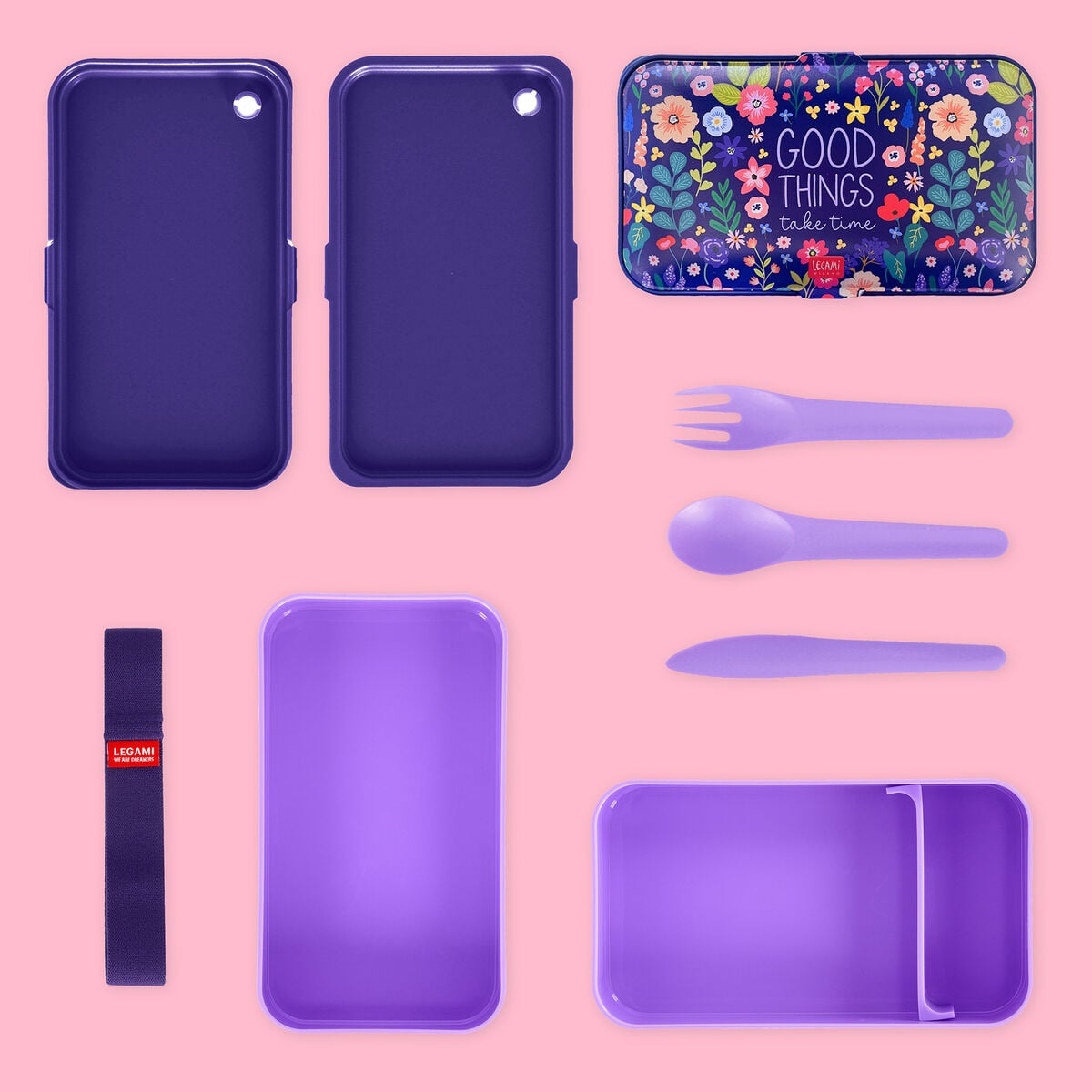 Legami - 1200 ml Bento Yemek Kutusu - Çiçekler - Bento Yemek Kutusu