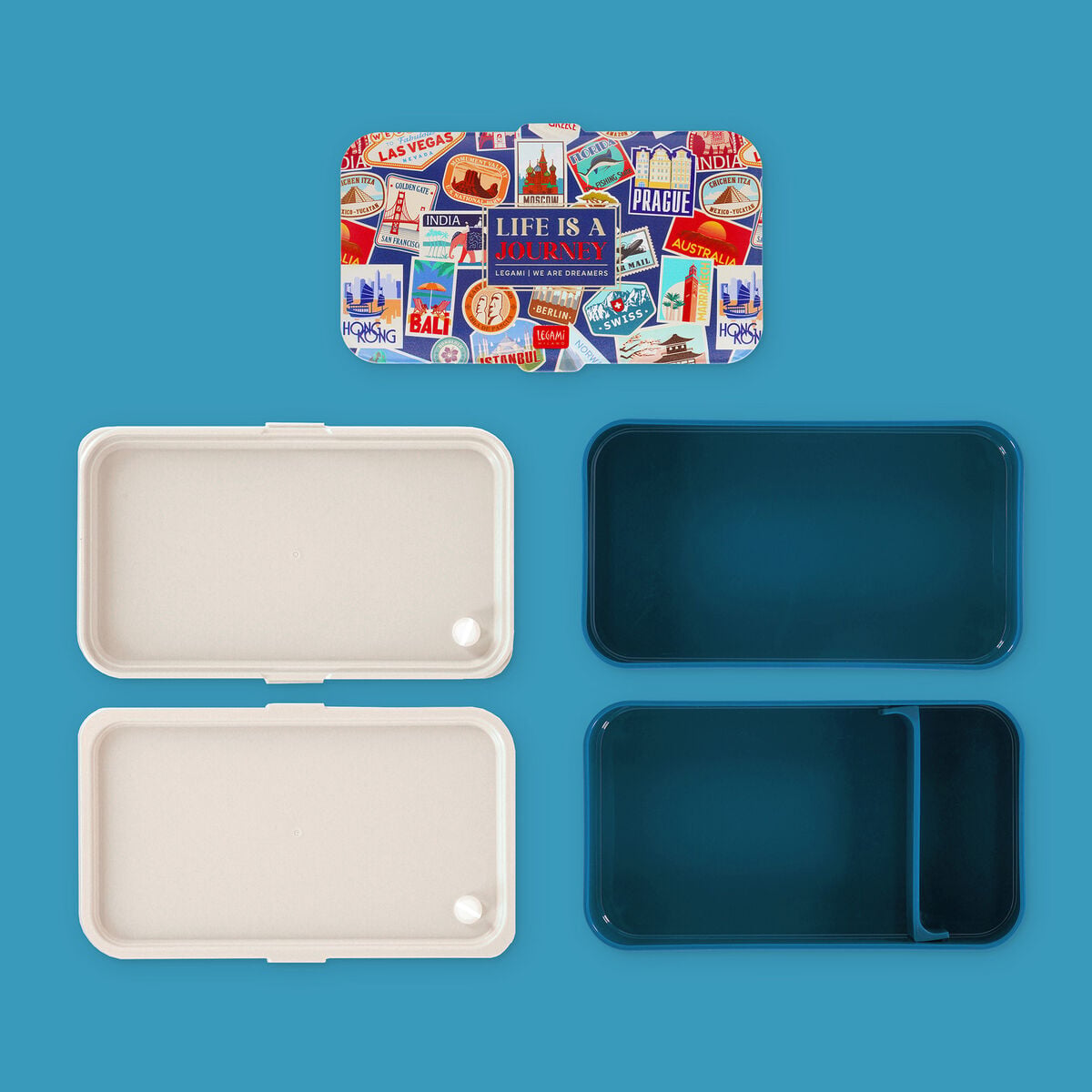 Legami - 1200 ml Bento Yemek Kutusu - Seyahat Strickers - Bento Yemek Kutusu