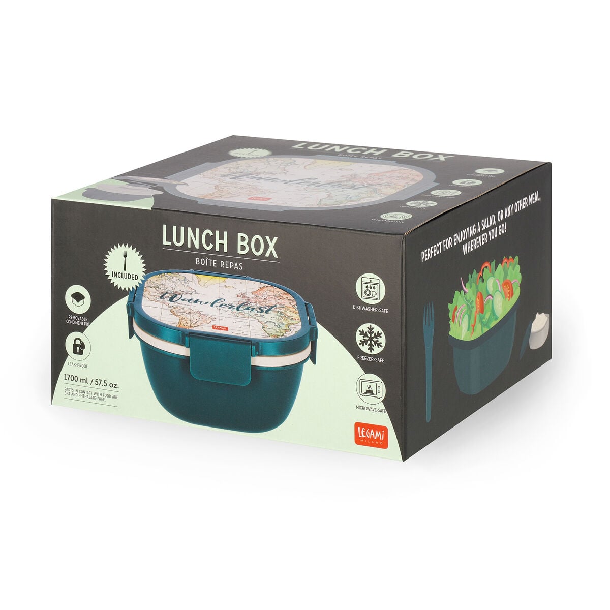 Legami - 1700 ml Bento-Essensbox - Reise - Bento-Essensbox
