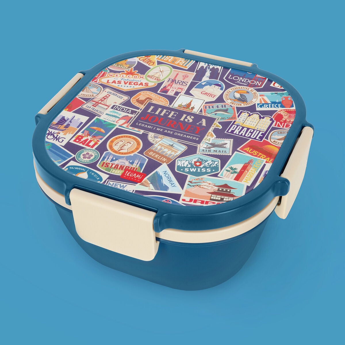 Legami - 1700 ml Bento Yemek Kutusu - Seyahat Stickers - Bento Yemek Kutusu
