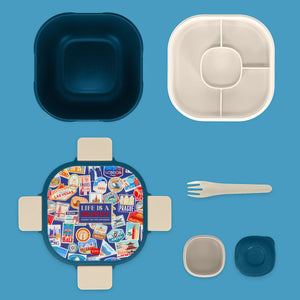 Legami - 1700 ml Bento Yemek Kutusu - Seyahat Stickers - Bento Yemek Kutusu