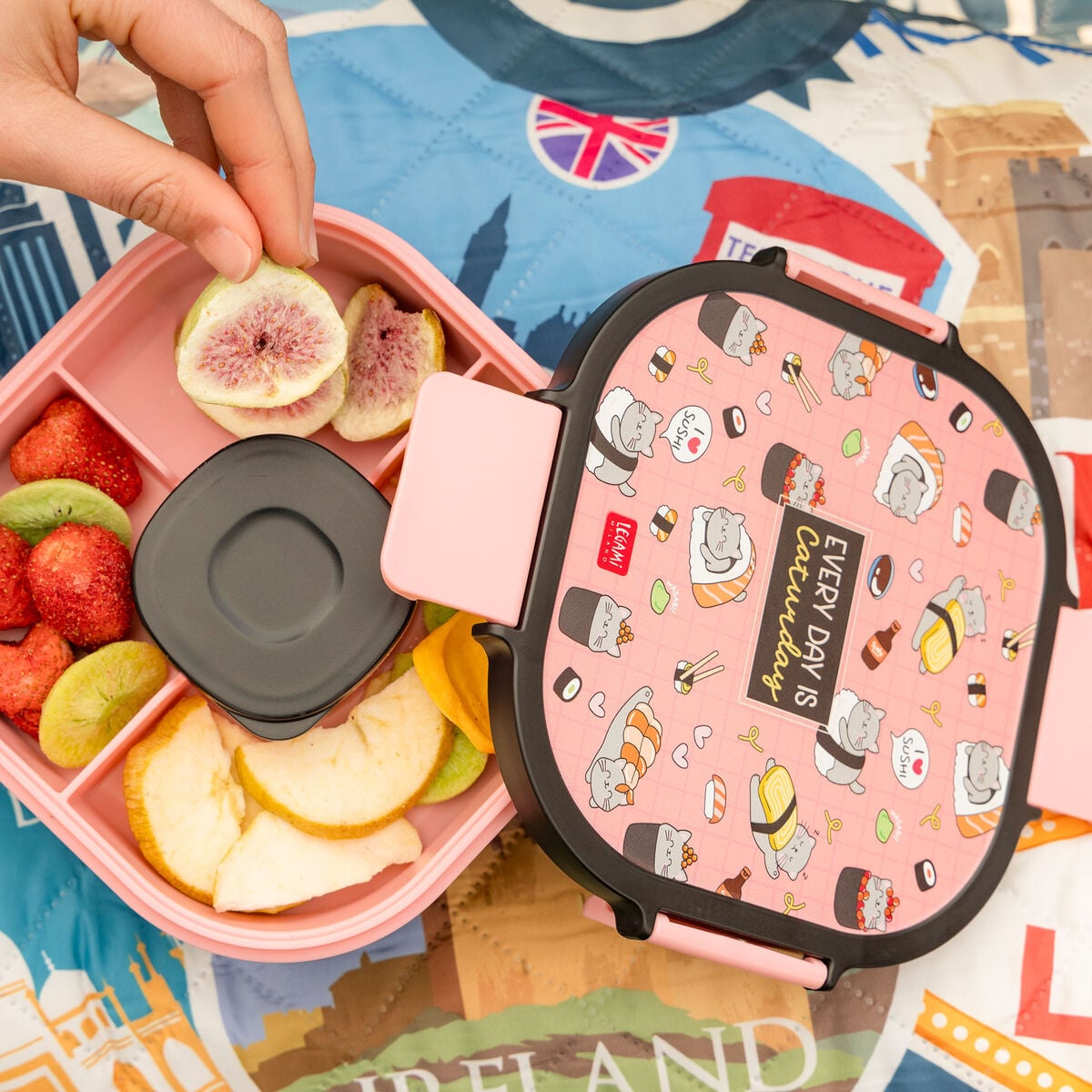Legami - 1700 ml Bento Yemek Kutusu - Sushi Cat - Bento Yemek Kutusu