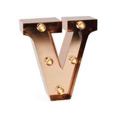 Legami - Rose Gold Işıklı Dekoratif Harf - V - Mini Dekoratif Light