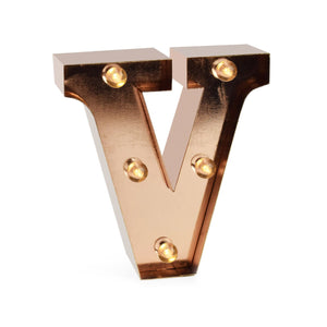 Legami - Rose Gold Işıklı Dekoratif Harf - V - Mini Dekoratif Light