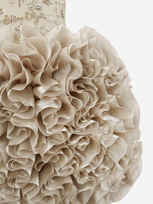 Maison Ava Girls Pomme Occasion Dress in Gold