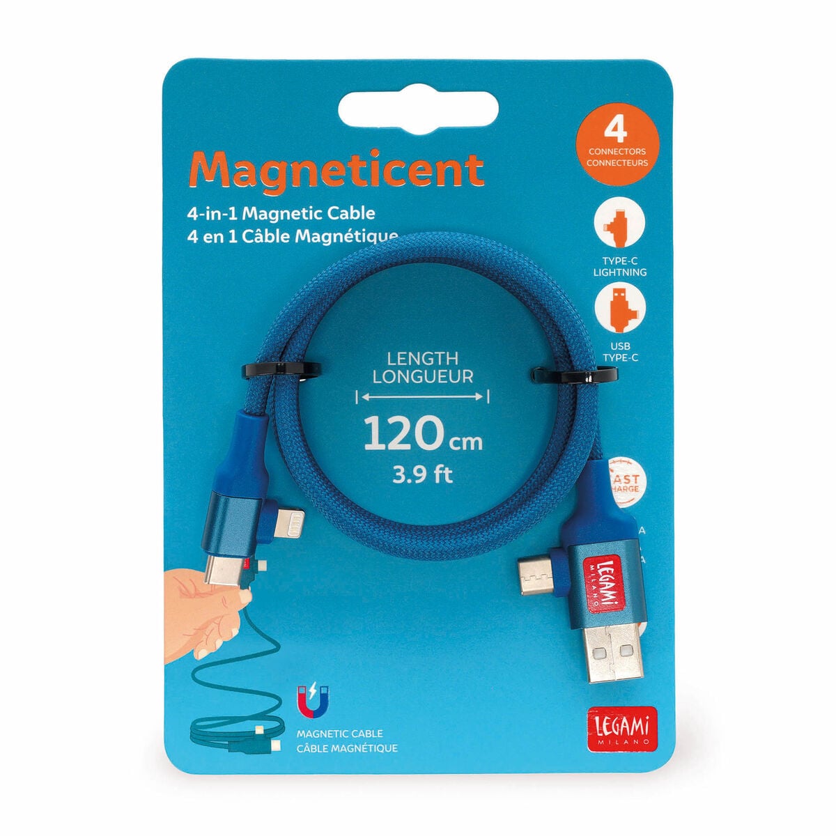 Legami - Magnetic 4-in-1 Charging ve Synchronisation Cable - Magneticent