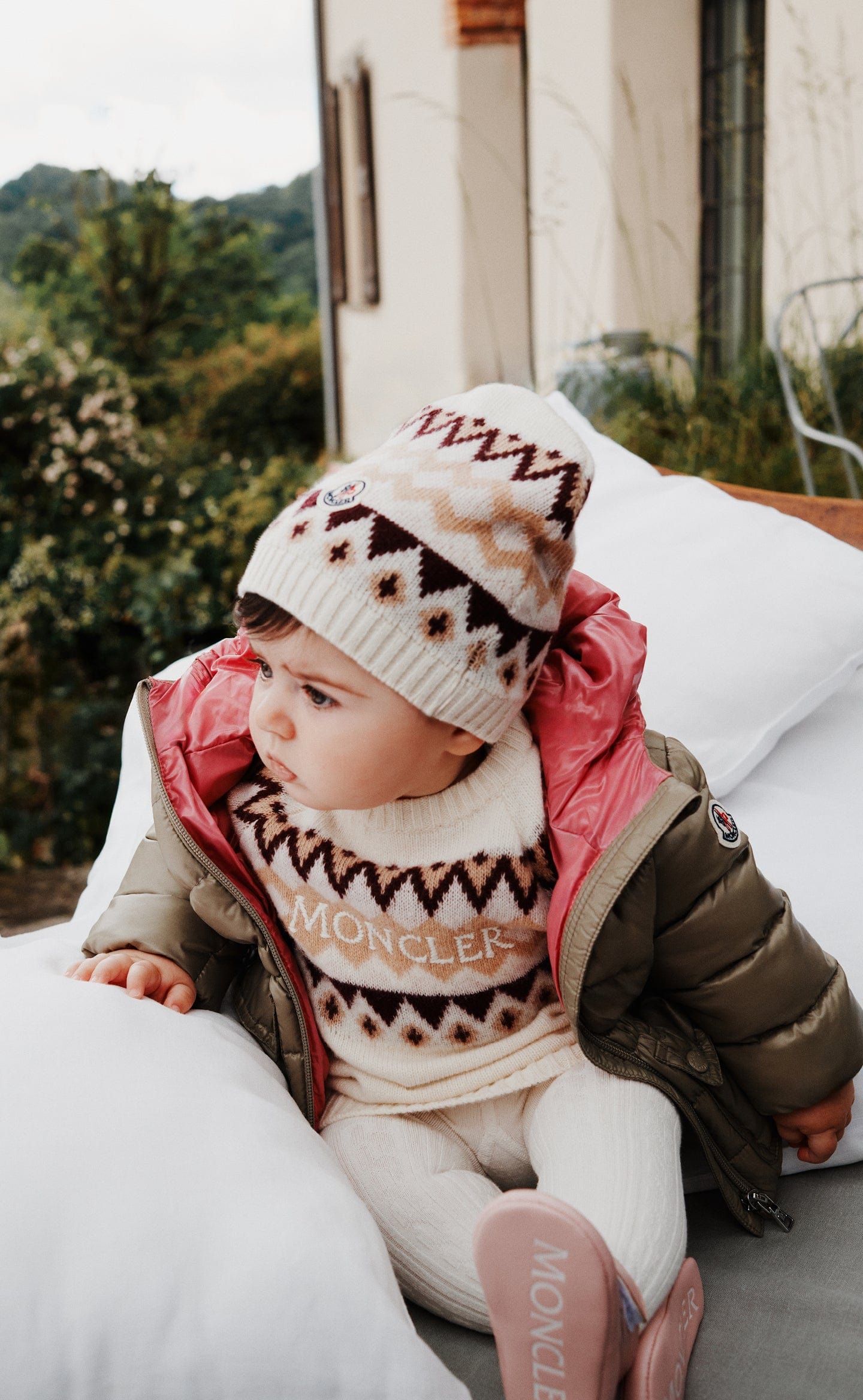 Moncler Enfant Baby Girls Wool Knitted Dress in Ivory
