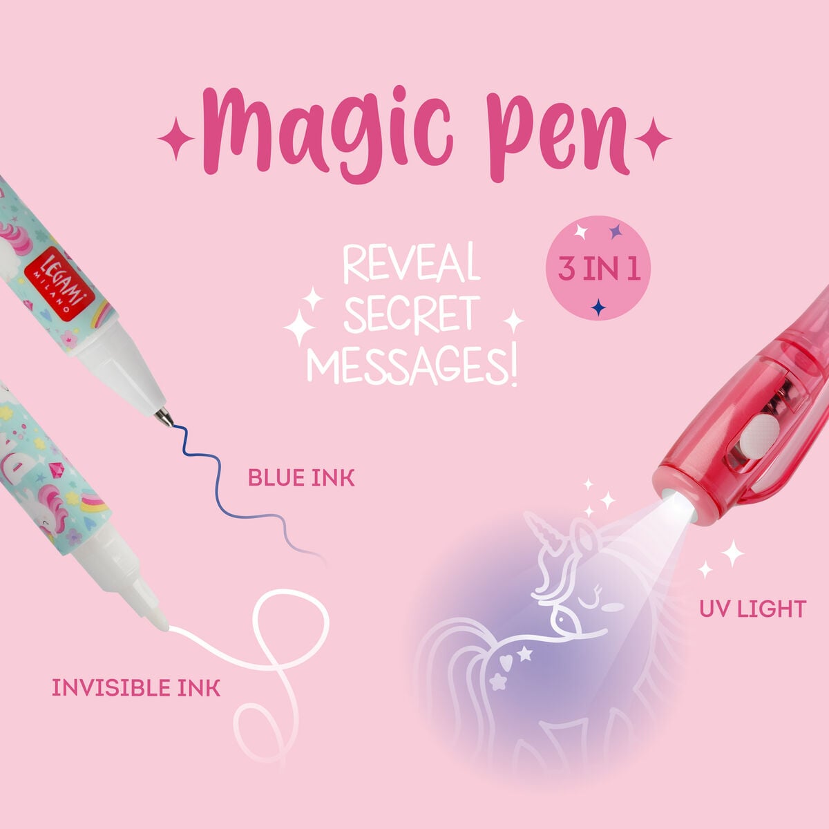 Legami - Invisible Ink Kalem - Tek Boynuzlu At - Sihir Kalem