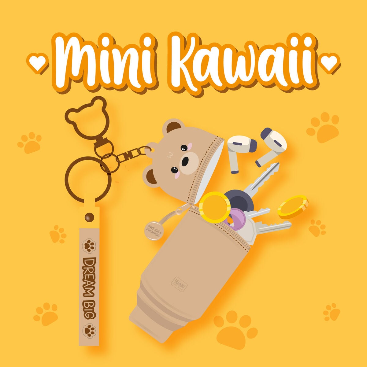 Legami - Ayıcık Bozuk Para Cüzdanı Anahtarlıklı - Mini Kawaii
