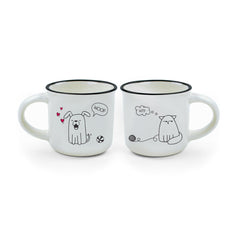 Legami - Seti 2 Coffee Cups - Dog ve Cat - Espresso Two