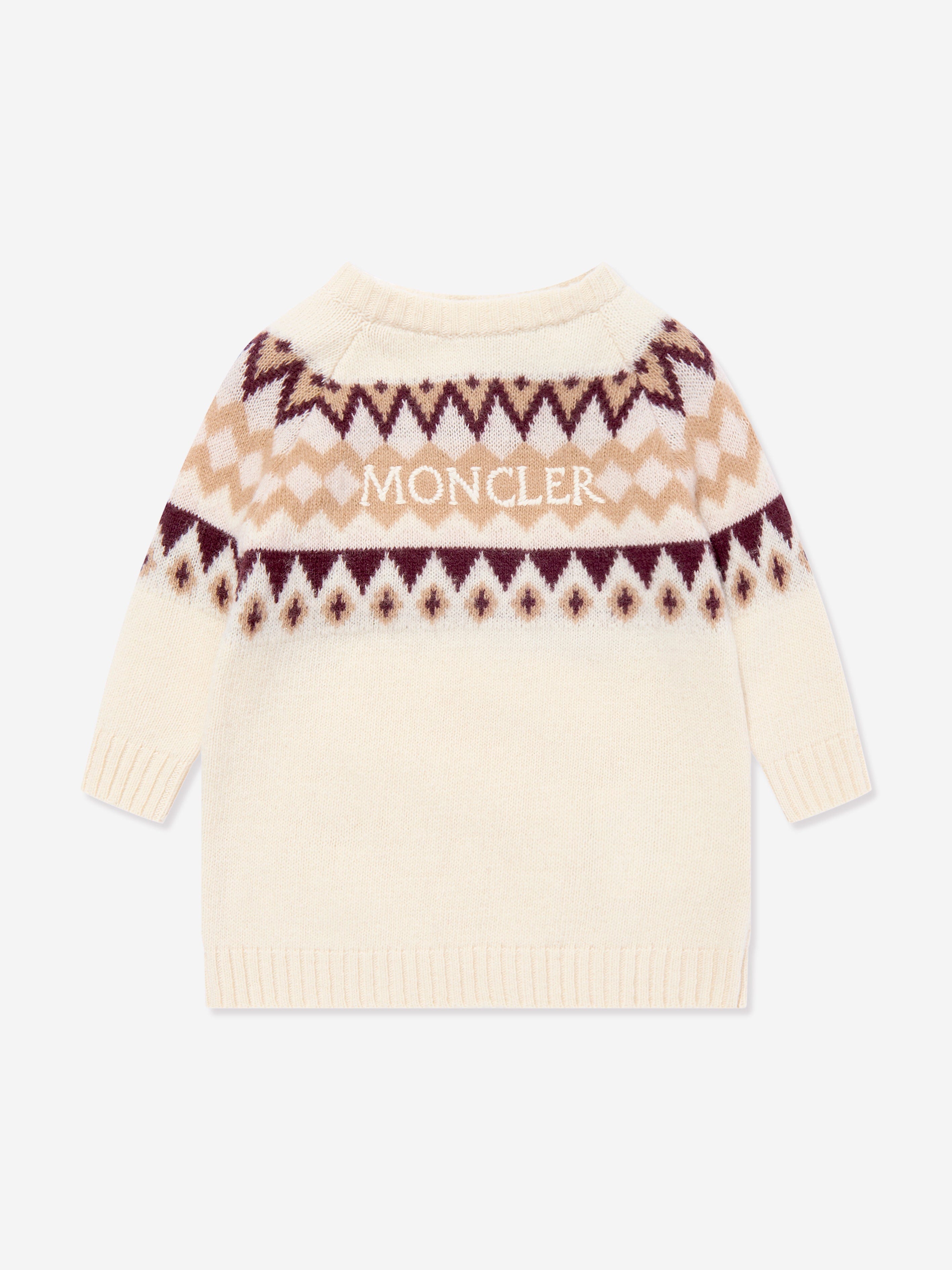 Moncler Enfant Baby Girls Wool Knitted Dress in Ivory