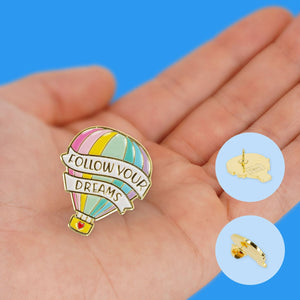 Legami - Hot Air Balloon Enamel Metal Pin - Pin Your Style!