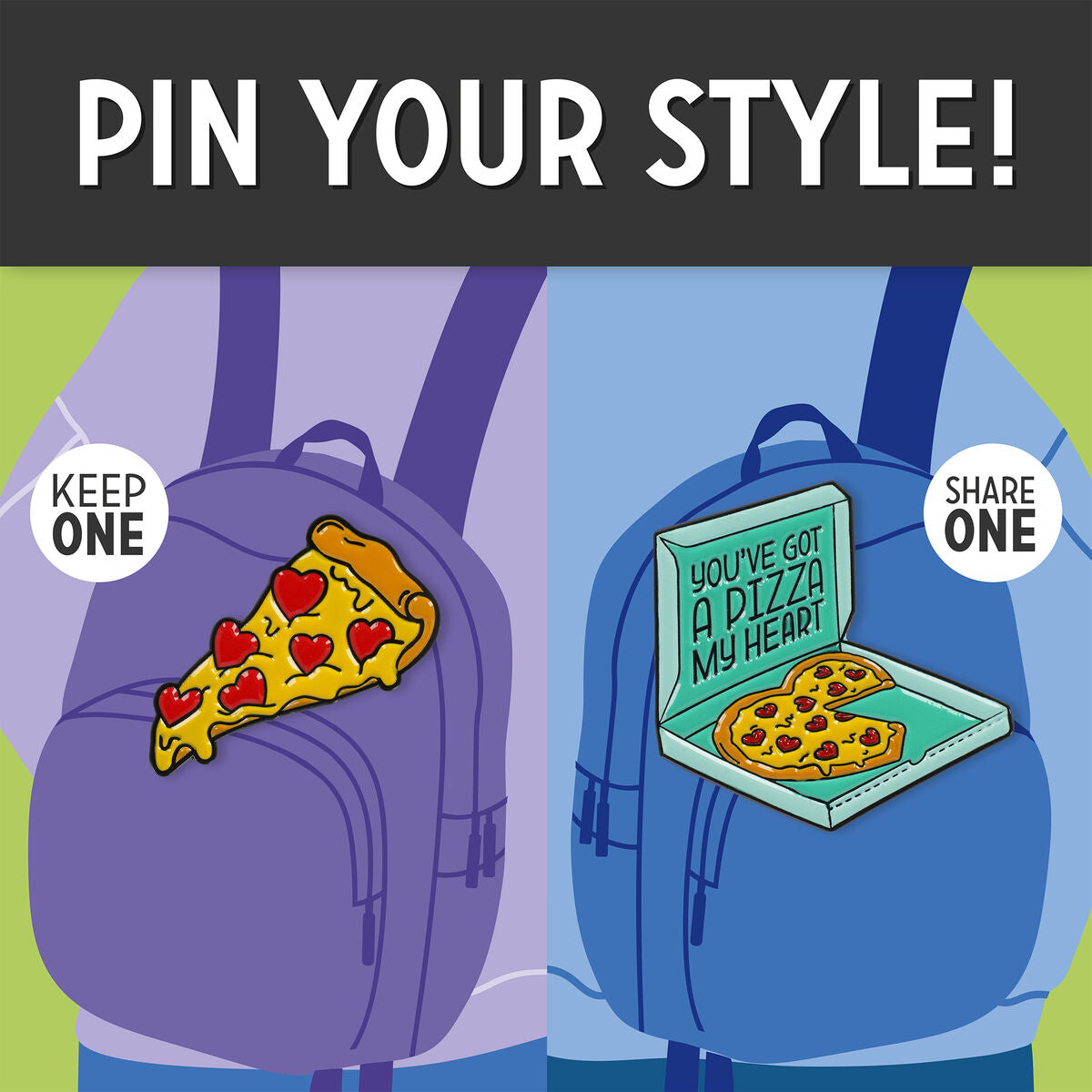 Legami - Pizza Enamel Metal Pin - Pin Your Style!
