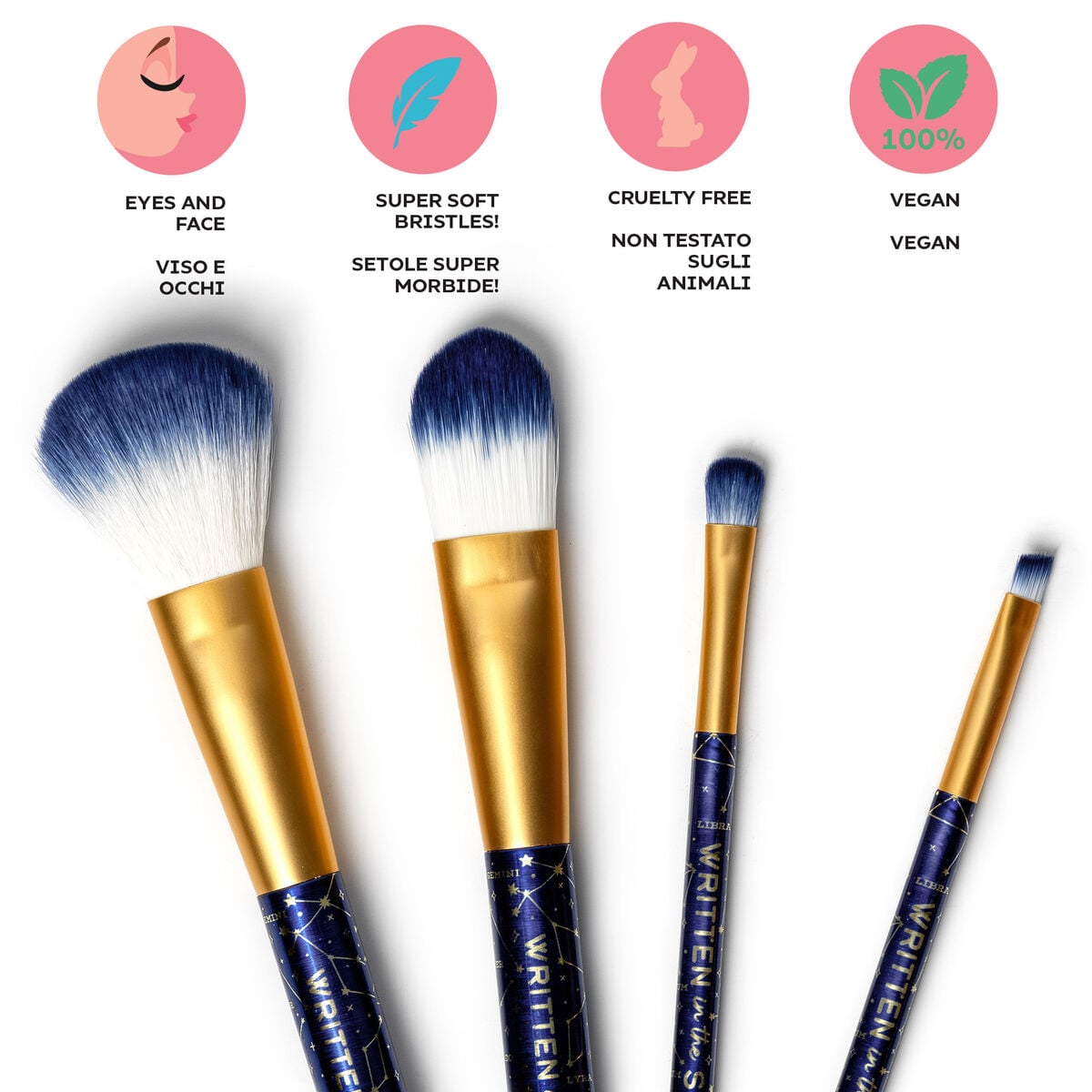 Legami - 4'lü Seti Stars Makeup Brushes - Oh My Glow!