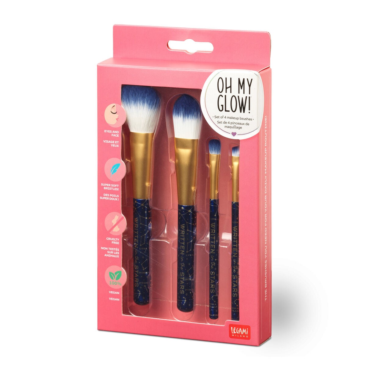 Legami - 4'lü Seti Stars Makeup Brushes - Oh My Glow!