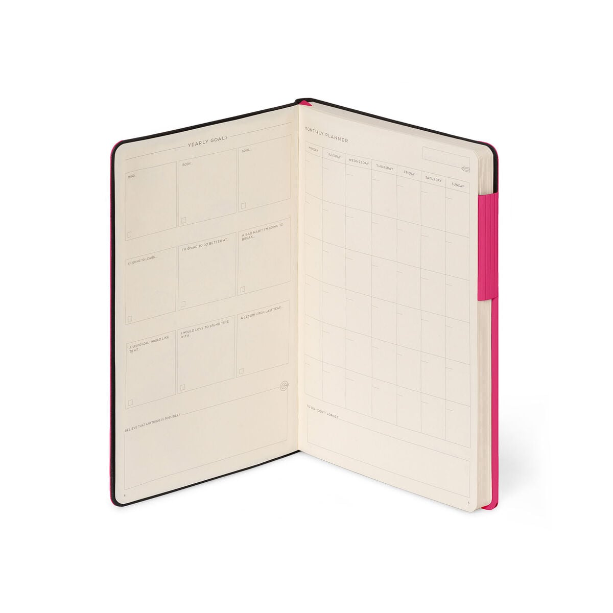 Legami - Defter ile Blank Pages ve Monochrome Yumuşak Kılıf - Raspberry - My Defter
