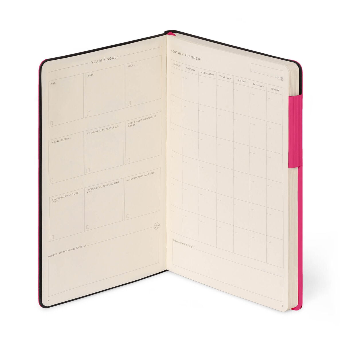 Legami - Defter ile Blank Pages ve Monochrome Yumuşak Kılıf - Raspberry - My Defter