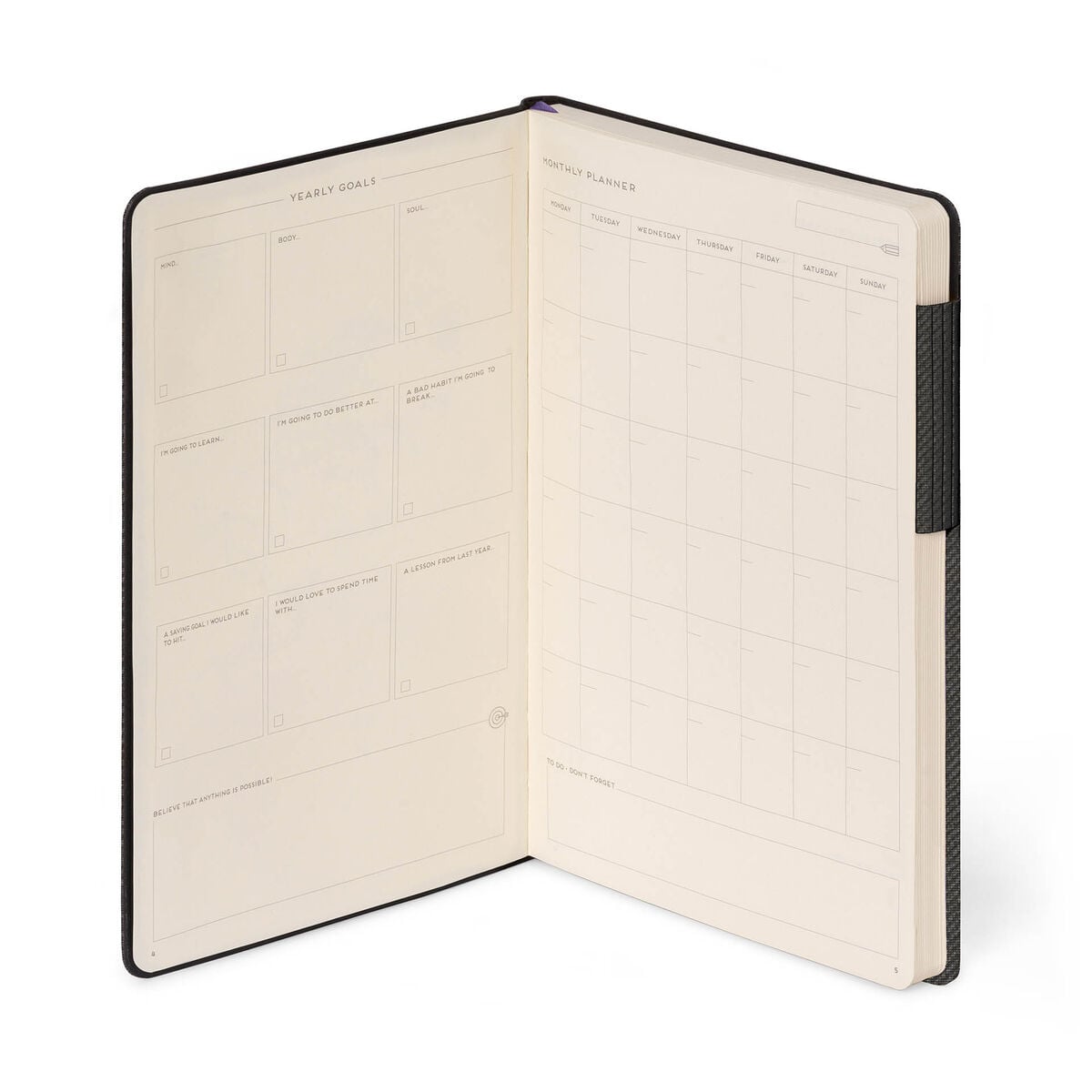 Legami - Defter ile Blank Pages ve Monochrome Yumuşak Kılıf - Deep Graphite - My Defter