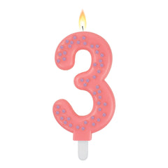 Legami - Pink Maxi Doğum Günü Cake Candle - 3 - Maxi Candle