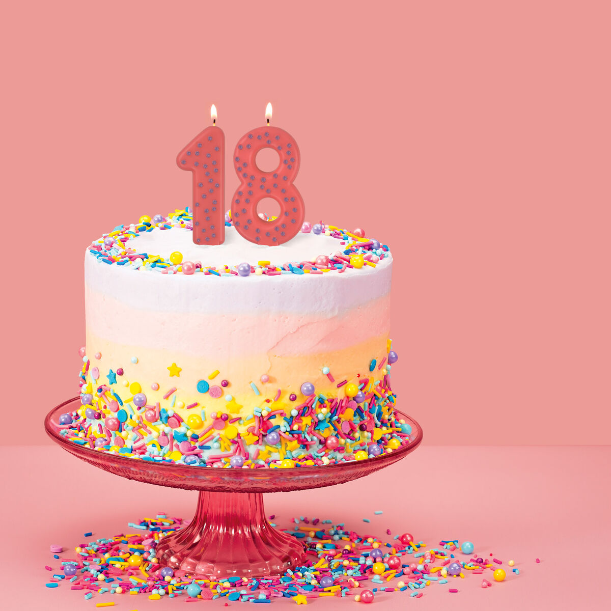 Legami - Pink Maxi Doğum Günü Cake Candle - 3 - Maxi Candle