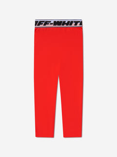 Off-White Girls Cotton Logo Band Leggings