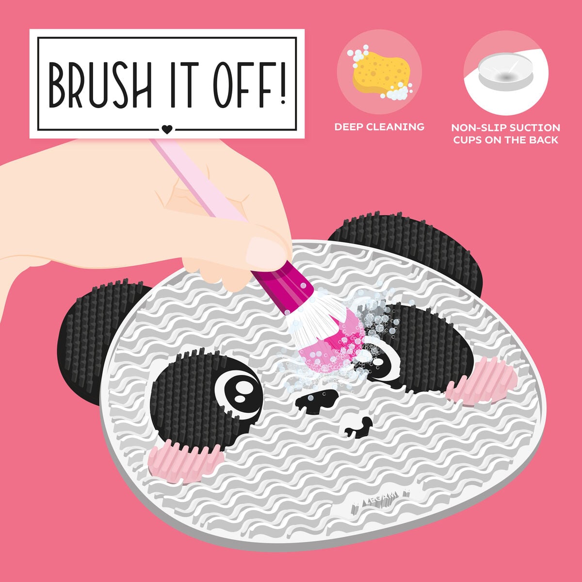 Legami - Panda Makeup Brush Temizleme Mat - Brush it Off!