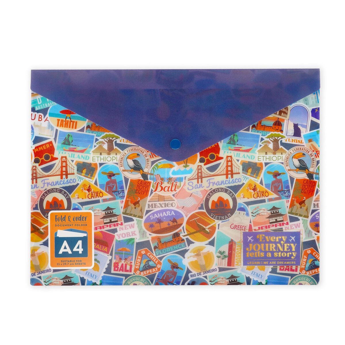 Legami - Document Folder - Fold &amp; Order - Reise Stickers