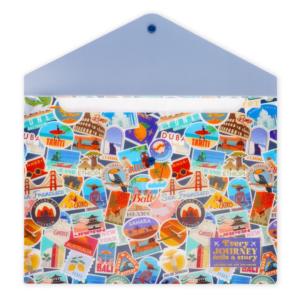 Legami - Document Folder - Fold &amp; Order - Reise Stickers