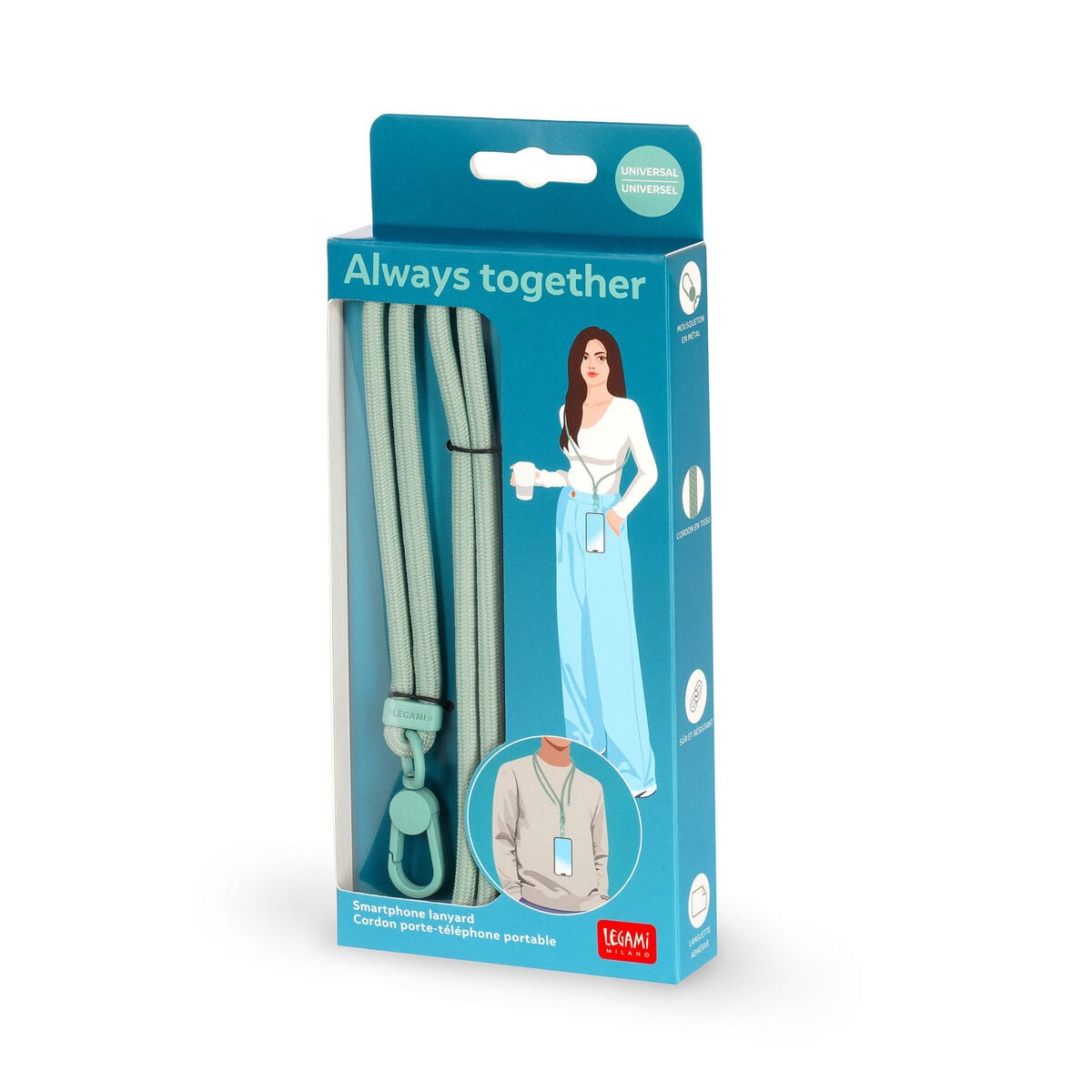 Legami - Milk & Mint Smartphone Lanyard - Her Zaman Together