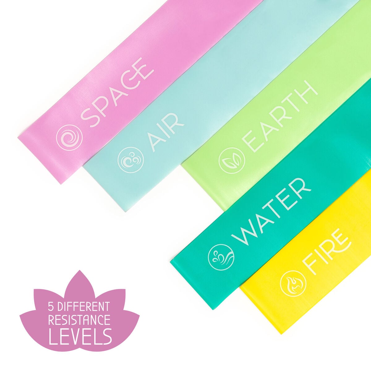 Legami - 5'li Set Fitness Resistance Bands - Five Elements