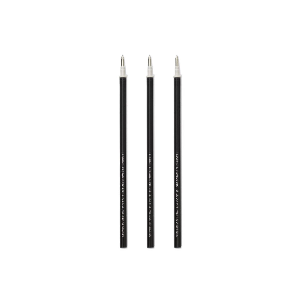 Legami - 3'lü Seti Refills Erasable Pens - Black Ink - Erasable Kalem