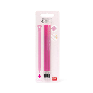 Legami - 3'lü Seti Refills Erasable Pens - Pink Ink - Erasable Kalem